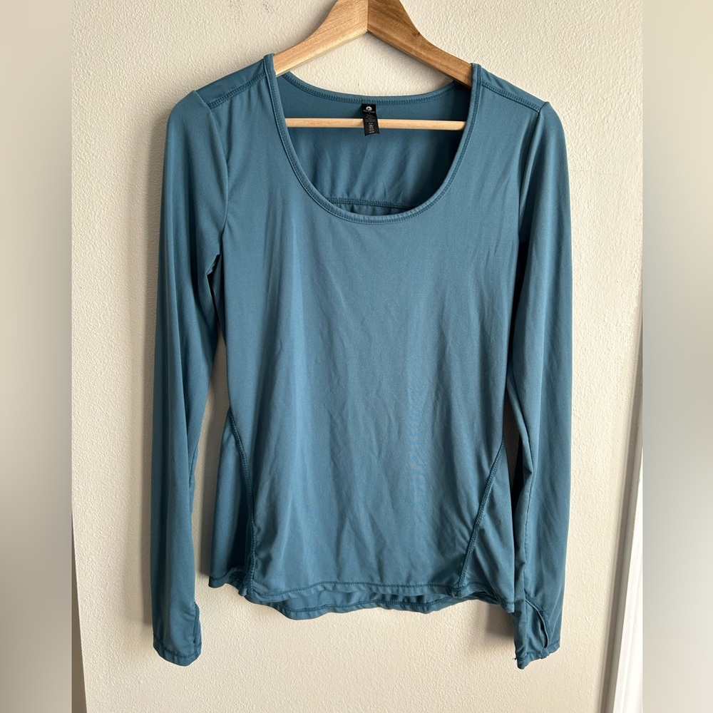 90 Degrees by Reflex Teal Long Sleeve Athletic Top